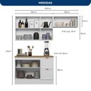 Ver imagem 4 de Cozinha Modulada 3 Peças 6 Portas 2 Gavetas Balcão com Tampo Unna Yescasa Branco