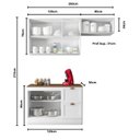 Ver imagem 4 de Cozinha Modulada 3 Peças 6 Portas 2 Gavetas Balcão com Tampo Unna Yescasa Branco