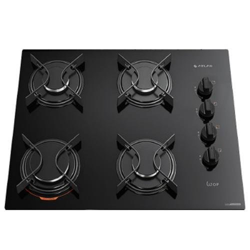 Fogão Cooktop 4 Bocas Atlas Utop Vidro Temperado - Preto