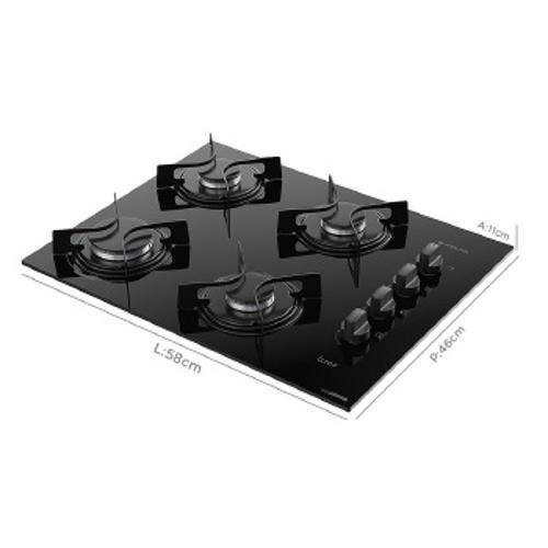 Fogão Cooktop 4 Bocas Atlas Utop Vidro Temperado - Preto - 4