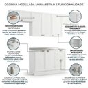 Ver imagem 7 de Cozinha Completa Modulada 4 Peças com Balcão para Pia sem Tampo Unna Yescasa Branco