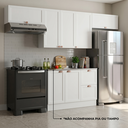 Ver imagem 3 de Cozinha Completa Modulada 4 Peças com Balcão para Pia sem Tampo Unna Yescasa Branco