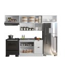 Ver imagem 6 de Cozinha Completa Modulada 4 Peças com Balcão para Pia sem Tampo Unna Yescasa Branco