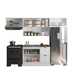 Cozinha Modulada 4 Peças 7 Portas 2 Gavetas com Balcão para Pia Unna Yescasa Branco - 8 Cozinha Modulada 4 Peças 7 Portas 2 Gavetas com Balcão para Pia Unna Yescasa Branco - 8
