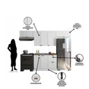 Ver imagem 5 de Cozinha Modulada 4 Peças 7 Portas 2 Gavetas com Balcão para Pia Unna Yescasa