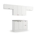 Ver imagem 4 de Cozinha Completa Modulada 4 Peças com Balcão para Pia sem Tampo Unna Yescasa Branco