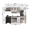 Cozinha Modulada 4 Peças 7 Portas 2 Gavetas com Balcão para Pia Unna Yescasa - 4