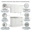 Ver imagem 7 de Cozinha Completa Modulada 4 Peças com Balcão para Pia sem Tampo Unna Yescasa Branco