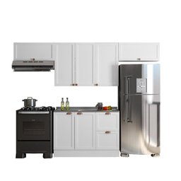 Cozinha Modulada 4 Peças 7 Portas 2 Gavetas com Balcão para Pia Unna Yescasa Branco - 6 Cozinha Modulada 4 Peças 7 Portas 2 Gavetas com Balcão para Pia Unna Yescasa Branco - 6