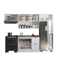 Cozinha Modulada 4 Peças 7 Portas 2 Gavetas com Balcão para Pia Unna Yescasa - 6