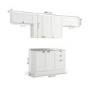 Ver imagem 4 de Cozinha Modulada 4 Peças 7 Portas 2 Gavetas com Balcão para Pia Unna Yescasa Branco