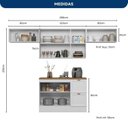 Ver imagem 4 de Cozinha Modulada 4 Peças 7 Portas 2 Gavetas Balcão com Tampo Unna Yescasa Branco