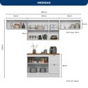 Ver imagem 4 de Cozinha Modulada 4 Peças 7 Portas 2 Gavetas Balcão com Tampo Unna Yescasa Branco