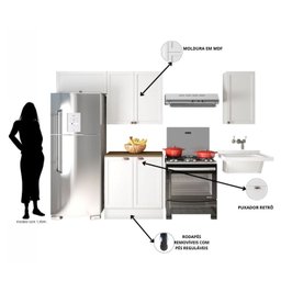 Cozinha Modulada 4 Peças 6 Portas Balcão com Tampo Unna Yescasa - 5