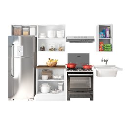 Cozinha Modulada 4 Peças 6 Portas Balcão com Tampo Unna Yescasa - 6