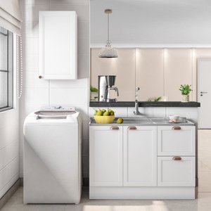 Cozinha Modulada 2 Peças 3 Portas 2 Gavetas com Balcão para Pia Unna Yescasa