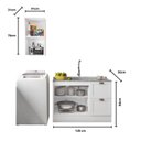 Ver imagem 4 de Cozinha Modulada 2 Peças 3 Portas 2 Gavetas com Balcão para Pia Unna Yescasa Branco