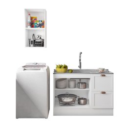 Cozinha Modulada 2 Peças 3 Portas 2 Gavetas com Balcão para Pia Unna Yescasa - 6