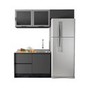 Ver imagem 3 de Cozinha Modulada 3 Peças 4 Portas 3 Gavetas com Balcão para Pia Etna Preto/Grafite