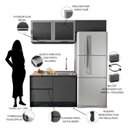 Ver imagem 5 de Cozinha Modulada 3 Peças 4 Portas 3 Gavetas com Balcão para Pia Etna