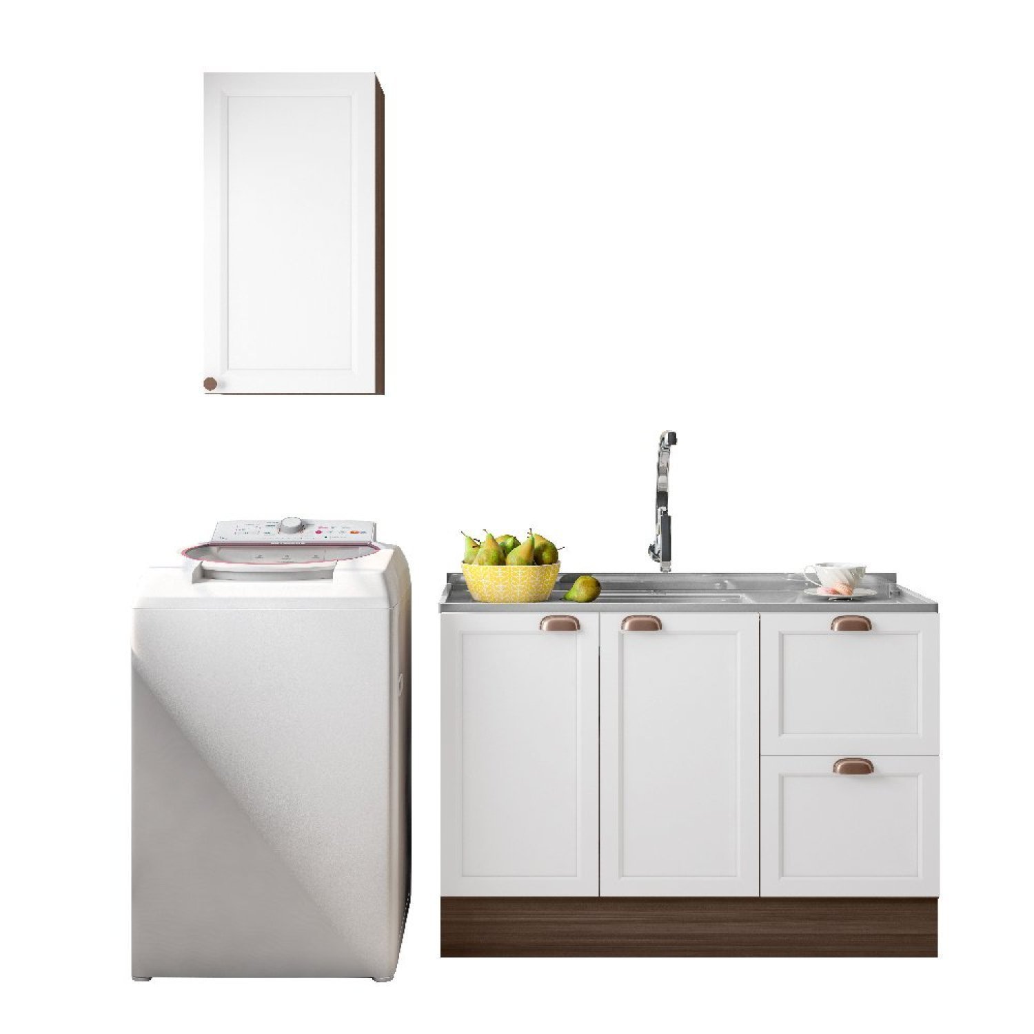 Cozinha Modulada 2 Peças 3 Portas 2 Gavetas com Balcão para Pia Unna - 2