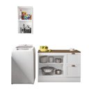 Ver imagem 6 de Cozinha Modulada 2 Peças 3 Portas 2 Gavetas Balcão com Tampo Unna Yescasa Branco