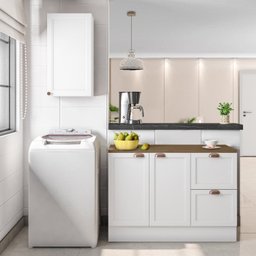 Cozinha Modulada 2 Peças 3 Portas 2 Gavetas Balcão com Tampo Unna Yescasa - 2