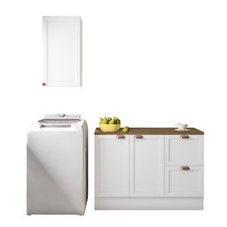 Cozinha Modulada 2 Peças 3 Portas 2 Gavetas Balcão com Tampo Unna Yescasa - 3
