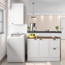 Ver imagem 1 de Cozinha Modulada 2 Peças 3 Portas 2 Gavetas Balcão com Tampo Unna Yescasa Branco
