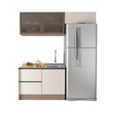 Ver imagem 3 de Cozinha Modulada 3 Peças 4 Portas 3 Gavetas com Balcão para Pia Etna Bege/Carvalho Oak/Off White