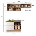 Ver imagem 4 de Cozinha Modulada 3 Peças 4 Portas 3 Gavetas com Balcão para Pia Etna Bege/Carvalho Oak/Off White