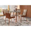 Ver imagem 6 de Kit 2 Cadeiras Sala Jantar Hug 1749 Aço 2 Uni Rose/linho Areia/courano Caramelo - Carraro