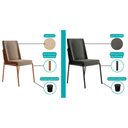 Ver imagem 3 de Kit 2 Cadeiras Sala Jantar Hug 1749 Aço 2 Uni Rose/linho Areia/courano Caramelo - Carraro