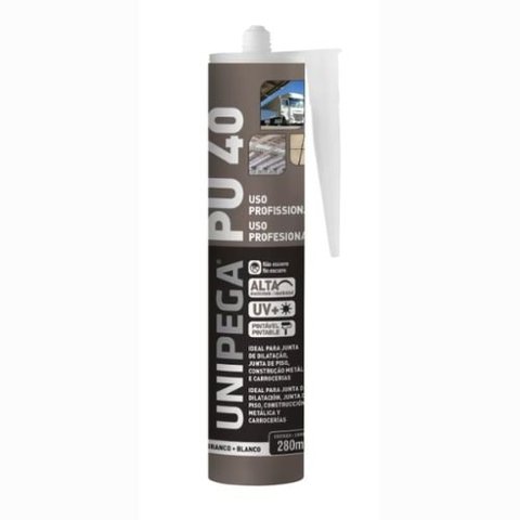 Cola Pu 40 Profissional Placa Revestimento Pvc 400g Unipega:Branco