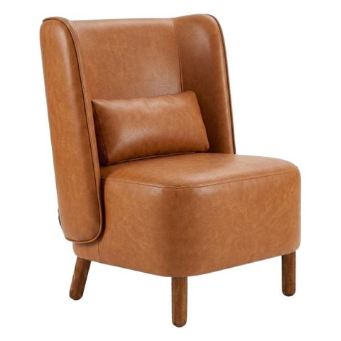 Poltrona Decorativa Verso Pes Madeira Courino Tcs 727 Moll