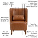 Ver imagem 4 de Poltrona Decorativa Verso Pes Madeira Courino Tcs 727 Moll