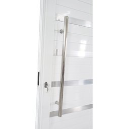 Porta Pivotante de Alumínio 210 x 120cm com Friso e Vidro Linha 30 Direita Esquadrias Bergamo Branco - 7 Porta Pivotante de Alumínio 210 x 120cm com Friso e Vidro Linha 30 Direita Esquadrias Bergamo Branco - 7