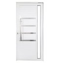 Ver imagem 2 de Porta Pivotante de Alumínio 210 x 120cm com Friso e Vidro Linha 30 Direita Esquadrias Bergamo Branco