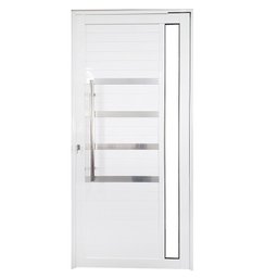 Porta Pivotante de Alumínio 210 x 120cm Com Friso e Vidro Linha 30 Direita Esquadrias Bergamo - 2