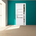Ver imagem 1 de Porta Pivotante de Alumínio 210 x 120cm com Friso e Vidro Linha 30 Direita Esquadrias Bergamo Branco