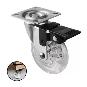 Rodízio de Silicone Giratório C/ Trava 35mm Hardt 4 Unidades