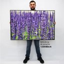 Ver imagem 2 de Quadro Decorativo Caixa Alta com Vidro Floral Lavanda TaColado Moldura Branca 120 x 80cm