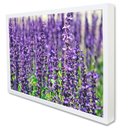 Ver imagem 1 de Quadro Decorativo Caixa Alta com Vidro Floral Lavanda TaColado Moldura Branca 120 x 80cm
