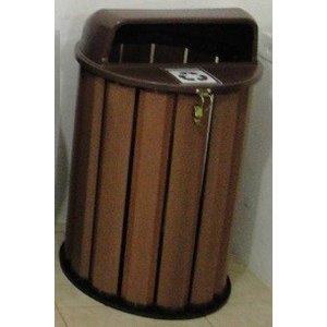 Lixeira para Coleta Seletiva 90L Diversas Cores Madeira Plastica Ecologica - Marrom