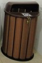 Ver imagem 1 de Lixeira para Coleta Seletiva 90L Diversas Cores Madeira Plastica Ecologica - Marrom