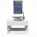 Ver imagem 2 de Gabinete de Banheiro 50cm com Cuba Lavabo Armário Suspenso