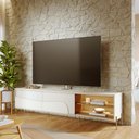 Ver imagem 1 de Rack Bancada Amalfi Pés de Metal para Tv até 75 Polegadas Off White Matte Freijó Colibri