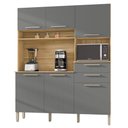 Ver imagem 1 de Armário de Cozinha Compacta 160cm Montreal K02 Freijó/Gris - Mpozenato