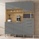 Ver imagem 2 de Armário de Cozinha Compacta 160cm Montreal K02 Freijó/Gris - Mpozenato