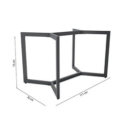 Base Mesa de Jantar Laguna M083 Aço S/tampo Nickel - Kappesberg - 3